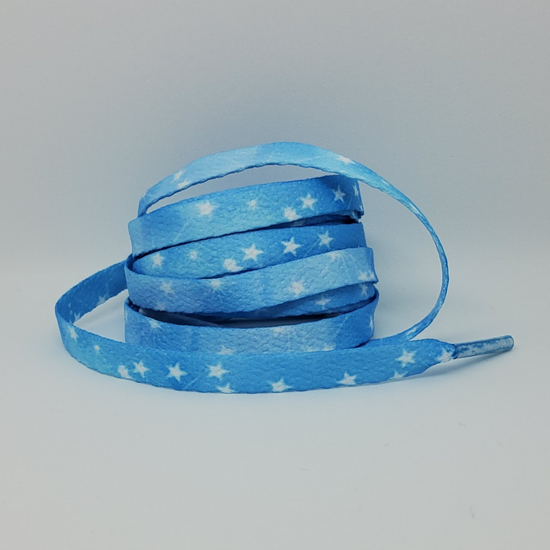Light Blue Star shoelaces 100cm