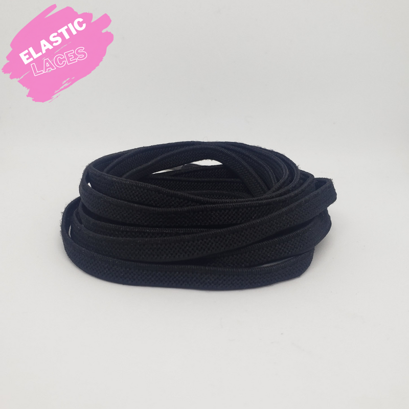 Elastic Black Shoelaces