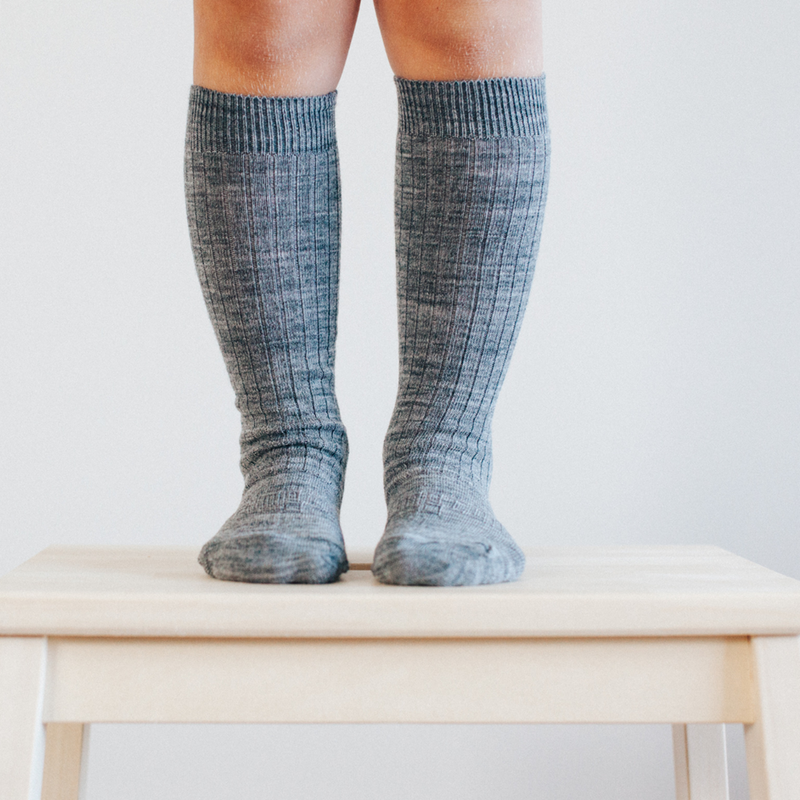 Lamington Merino knee high socks - Grey