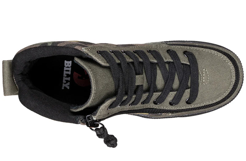 Kids Olive Camo BILLY Street High Tops Medium