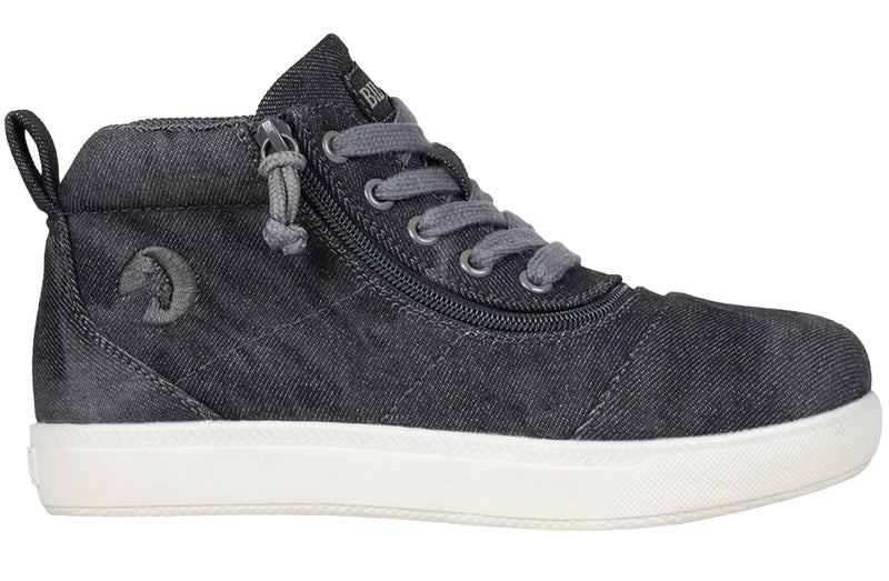 Black Acid Wash BILLY D|R II Short Wrap High Tops (Wide)