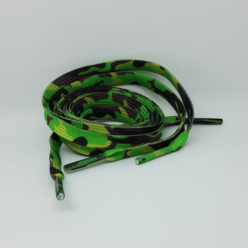Bright Green Camo shoelaces 100cm