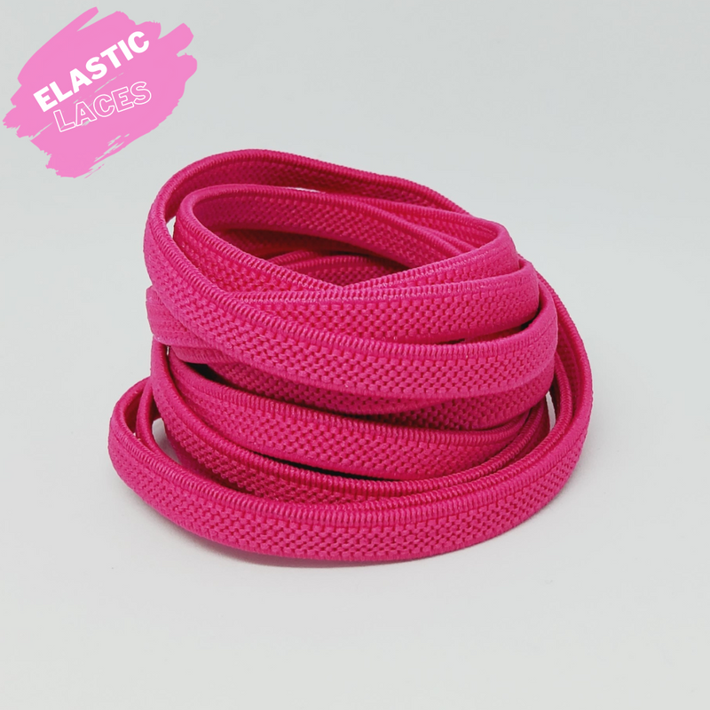 Elastic Pink Raspberry Shoelaces