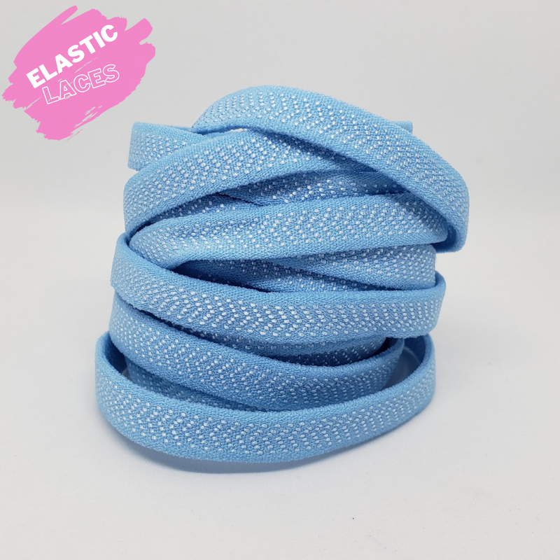 Elastic Light Blue Shoelaces