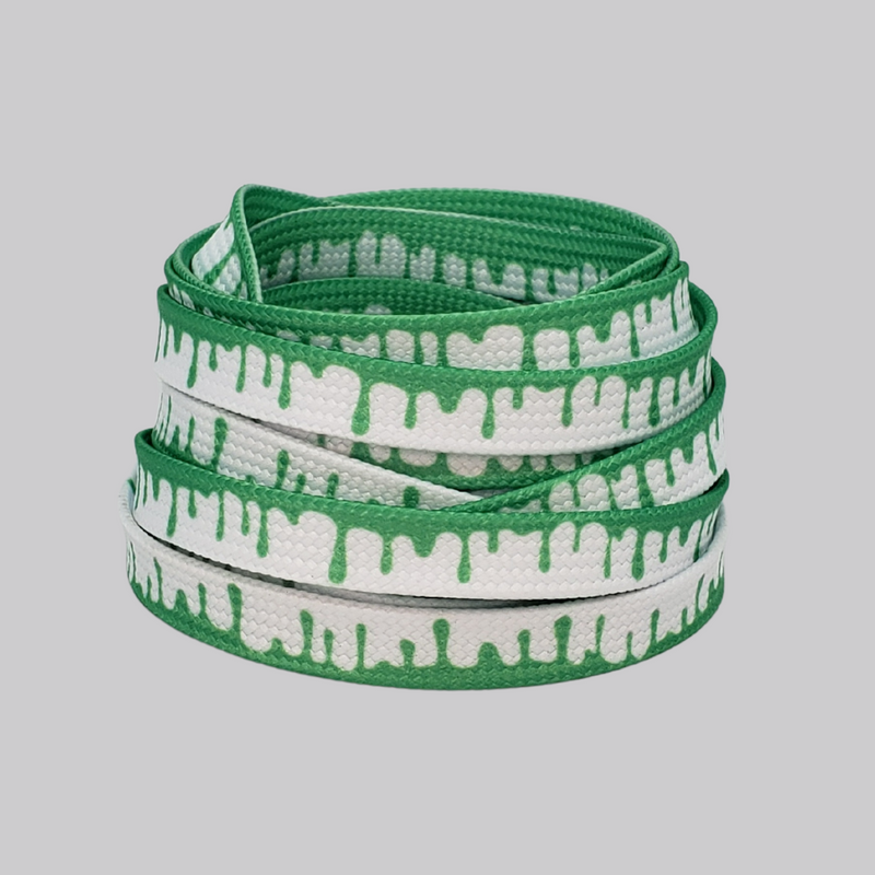 Green drippy drip shoelaces 120cm or 160cm