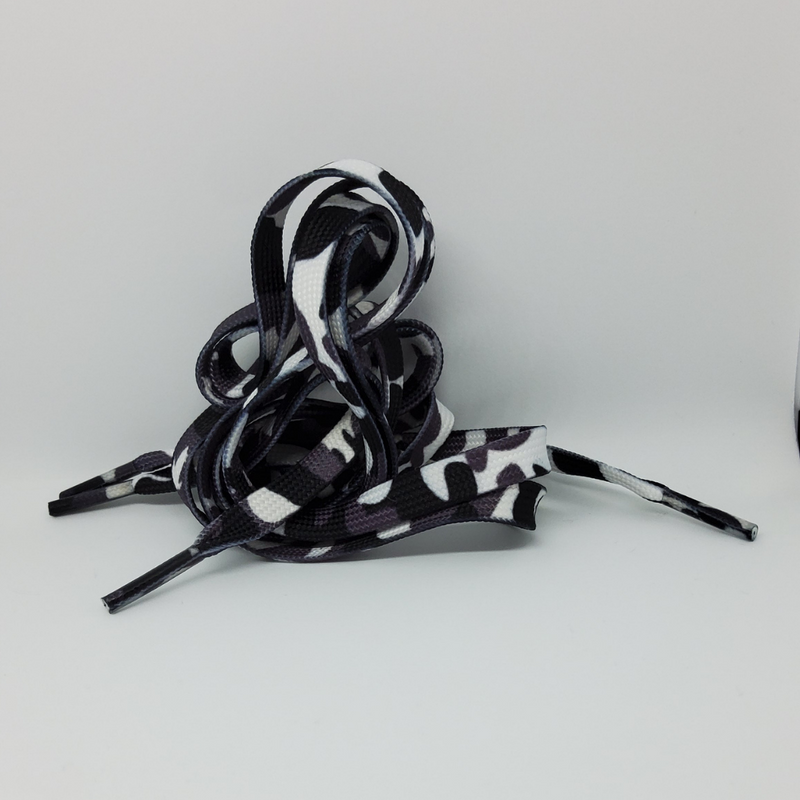 Black/Grey Camo shoelaces 100cm or 120cm