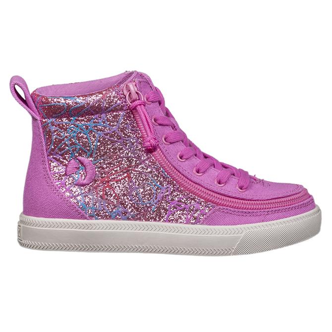 Kid's Pink Printed Sparkle Billy High Top