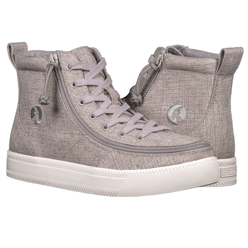 STOCKTAKE SALE Men's Grey Jersey / White Chambray Linen BILLY Classic High Top size 13 and 14 medium width