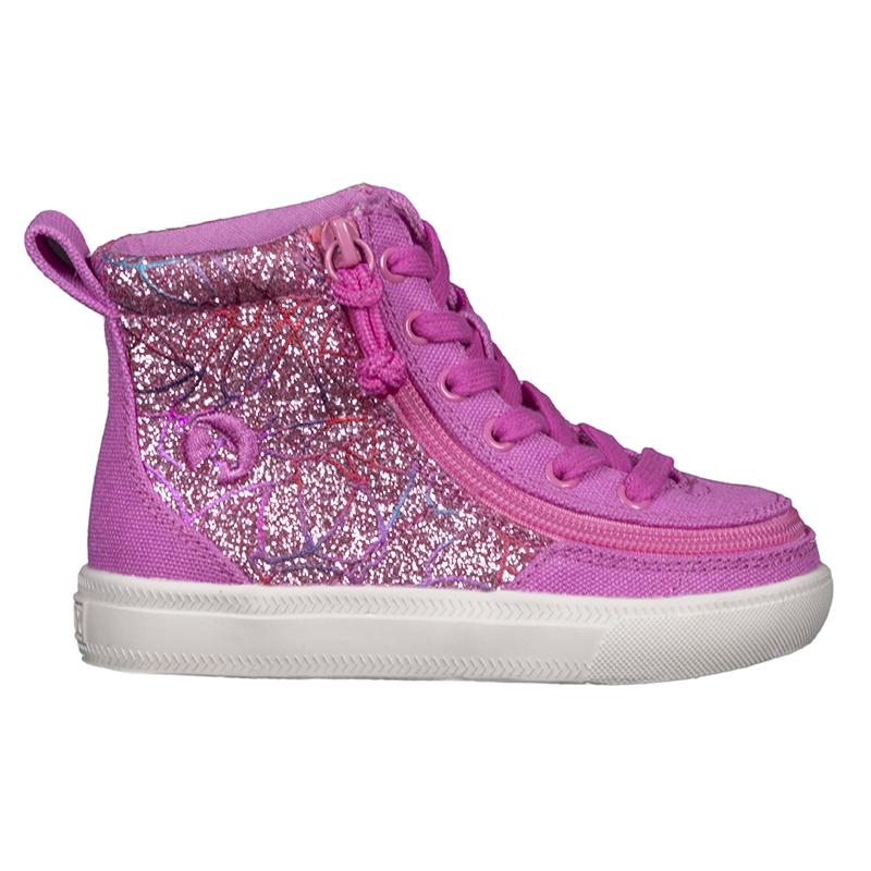 Toddler Pink/White Printed Canvas Billy Lace High