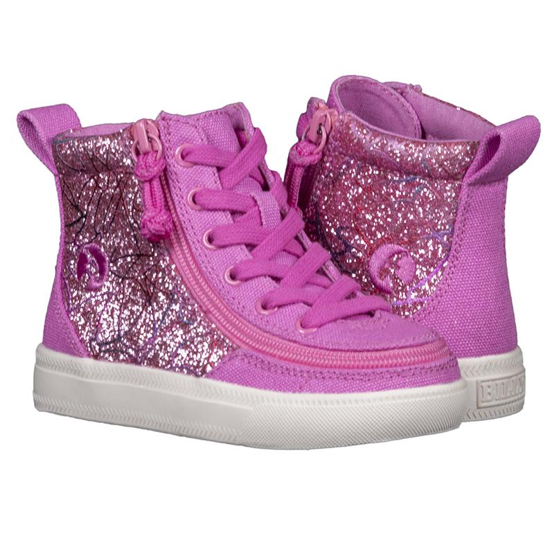 Toddler Pink/White Printed Canvas Billy Lace High