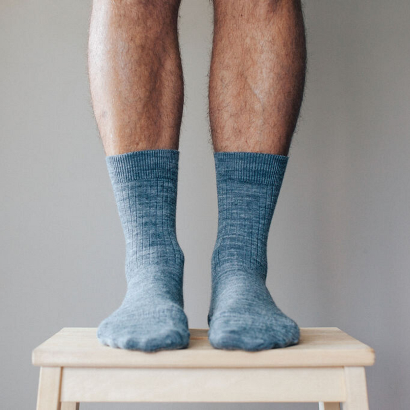 Lamington Merino Crew socks - Man Grey