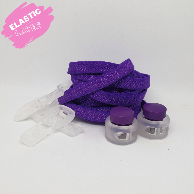 Elastic Shoelaces with spring lock - Purple