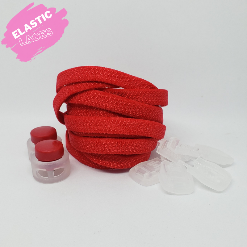 Elastic Shoelaces with spring lock Red