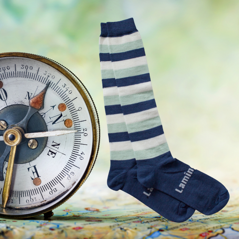 Lamington Merino knee high socks - Compass
