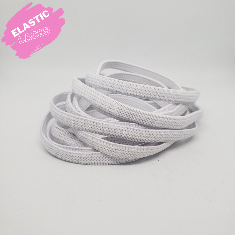 Elastic White Shoelaces